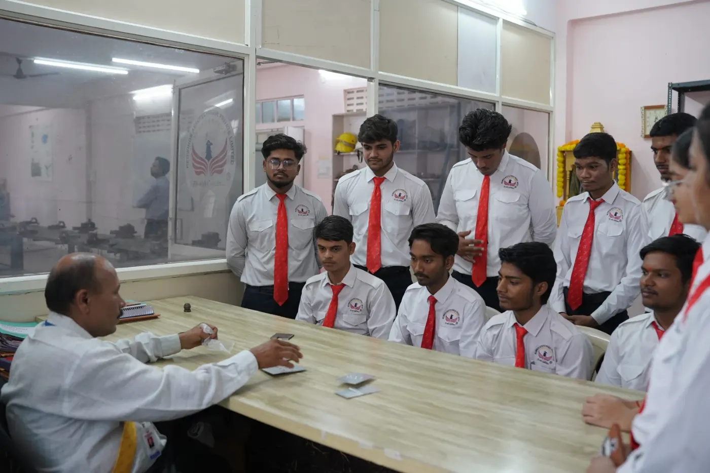 Redwings students in the workshop